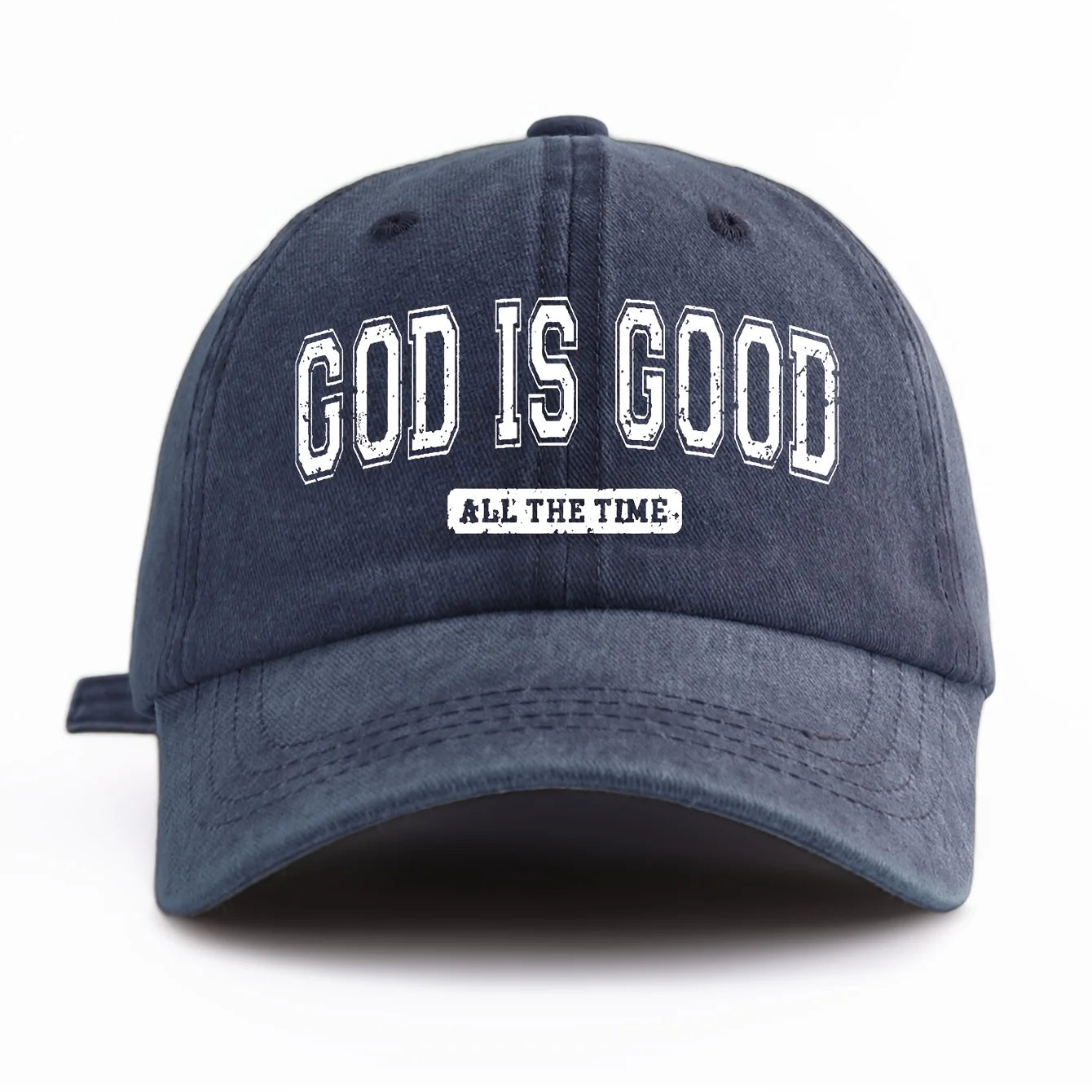 God Is Good Printed Water Washed Baseball Hat Simple
