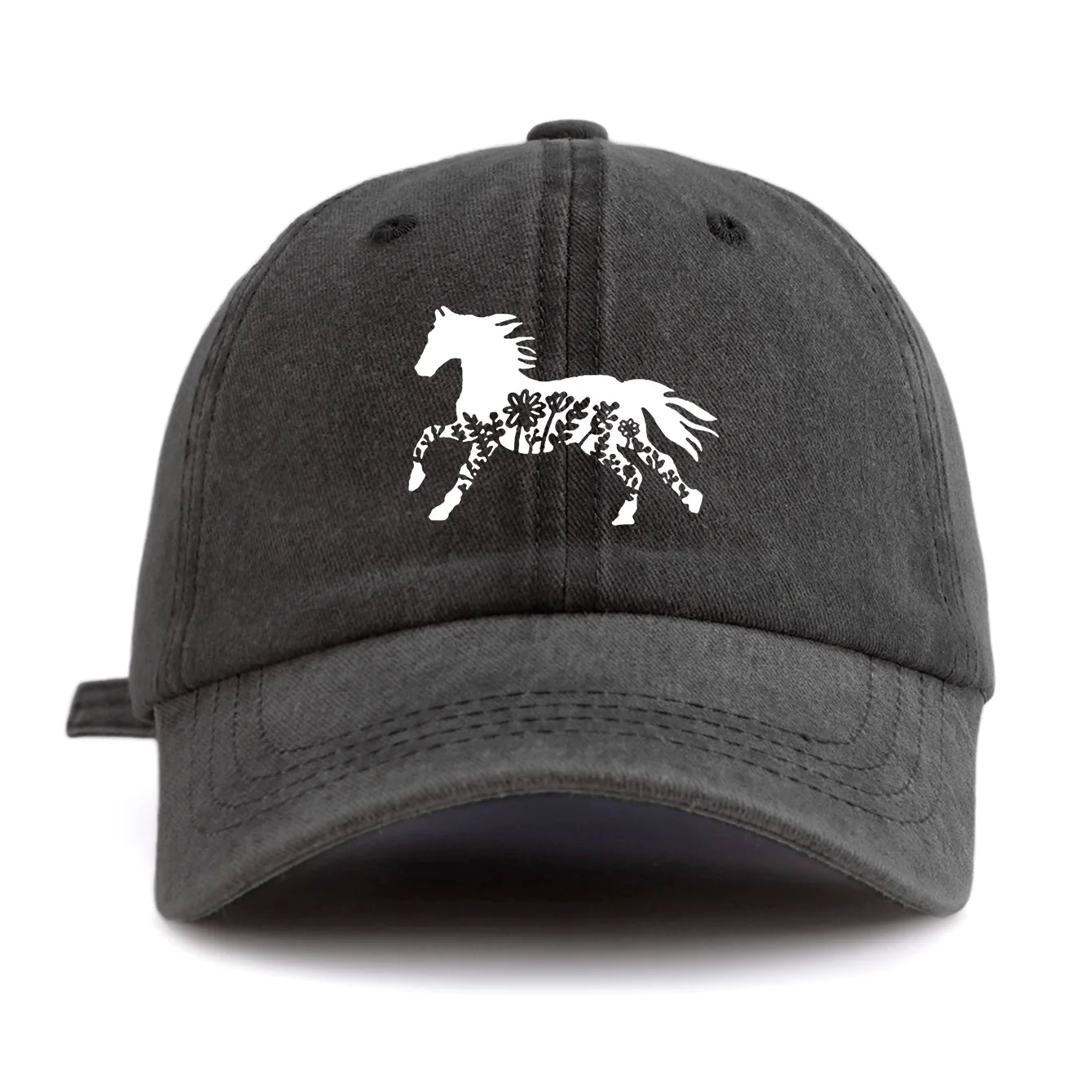 Pinting Horse Print Washed Baseball Cap For Adults