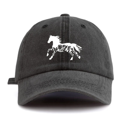 Pinting Horse Print Washed Baseball Cap For Adults