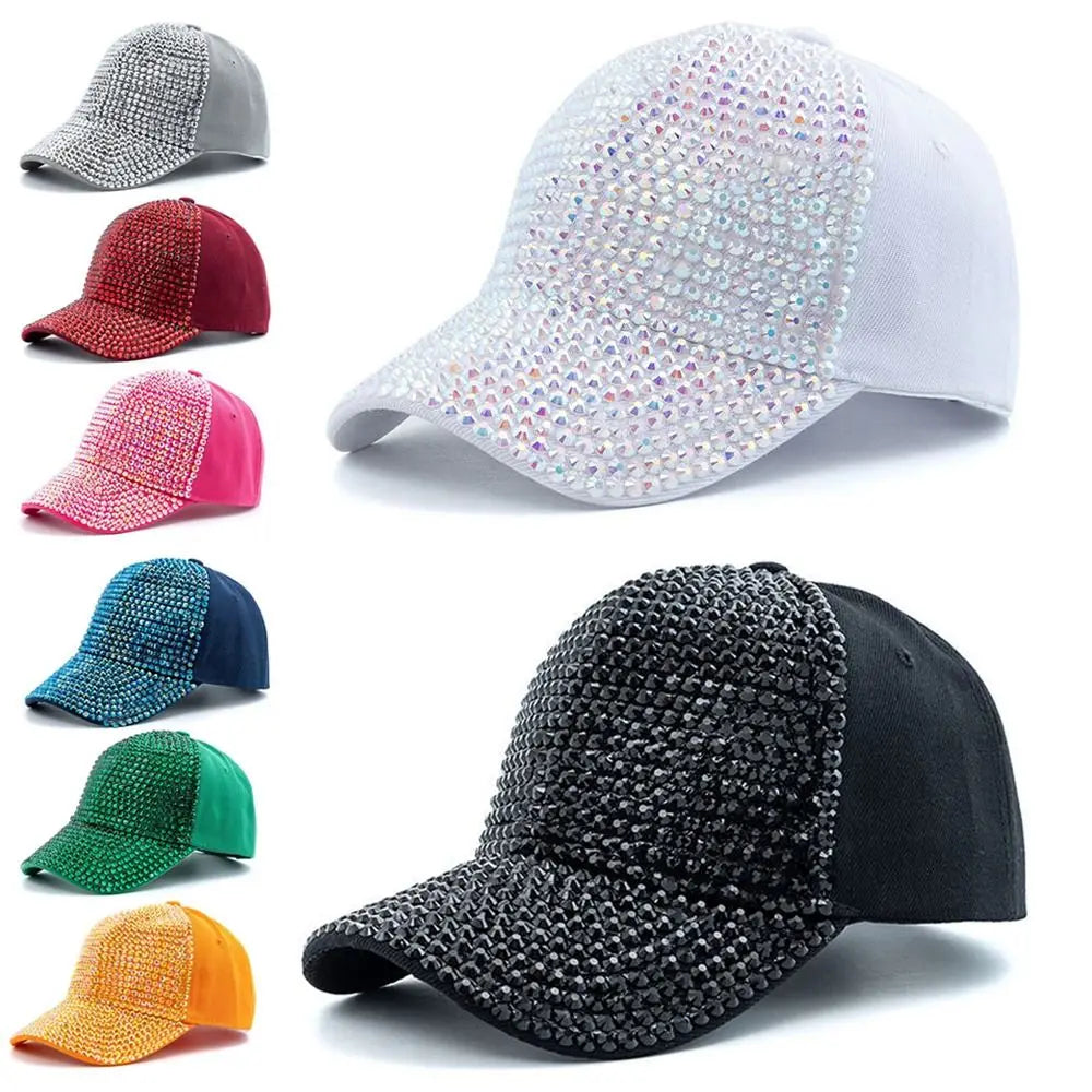 Fashion Adjustable Rhinestones Baseball Caps