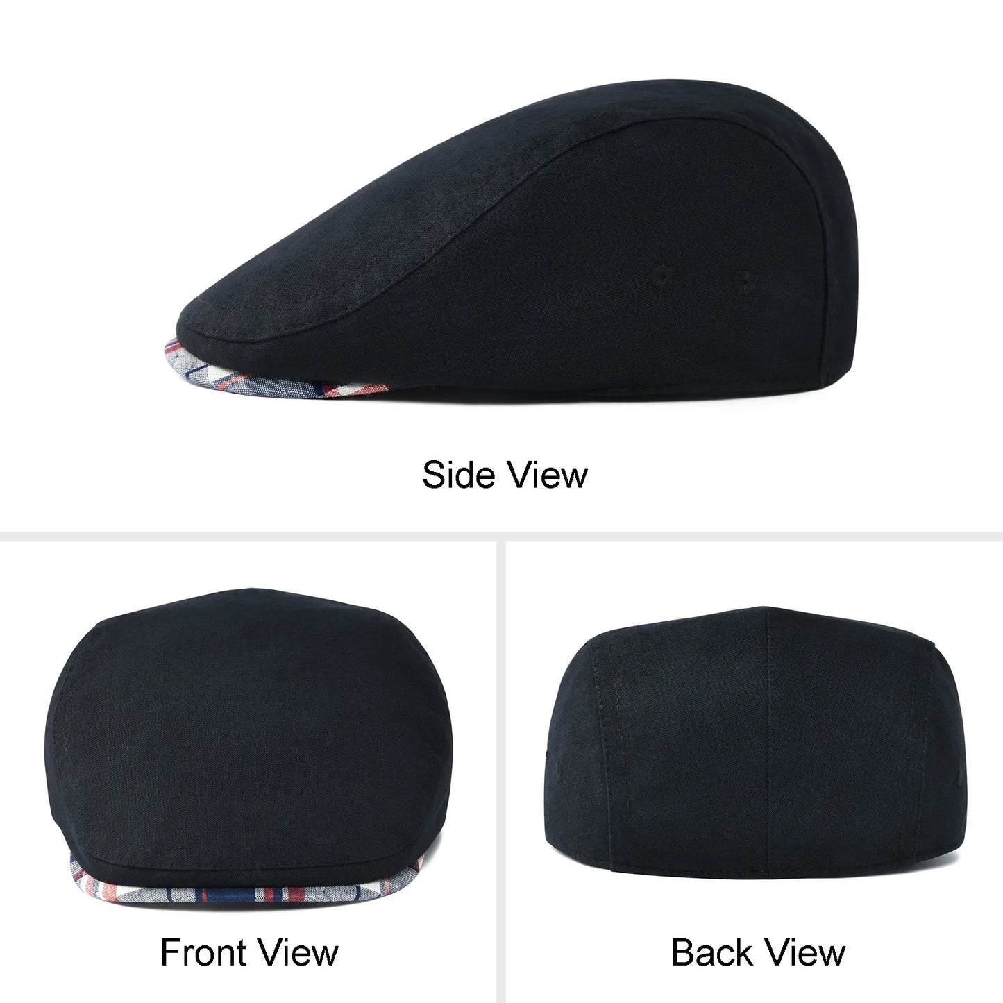 Men Flat Cap Soft Vintage Linen Hats Casual Retro Newsboy Hat