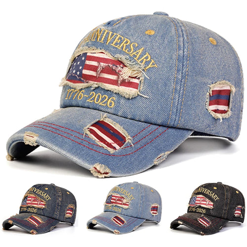 Unisex Anniversary 1776-2026 Embroidery Baseball Caps Spring Autumn