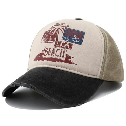 Retro Beach Embroidery Hat for Men Women