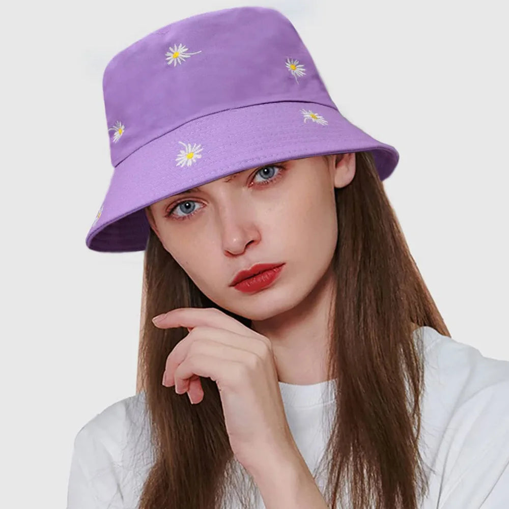Women's Fisherman Cap Flower Reversible Bucket Hat