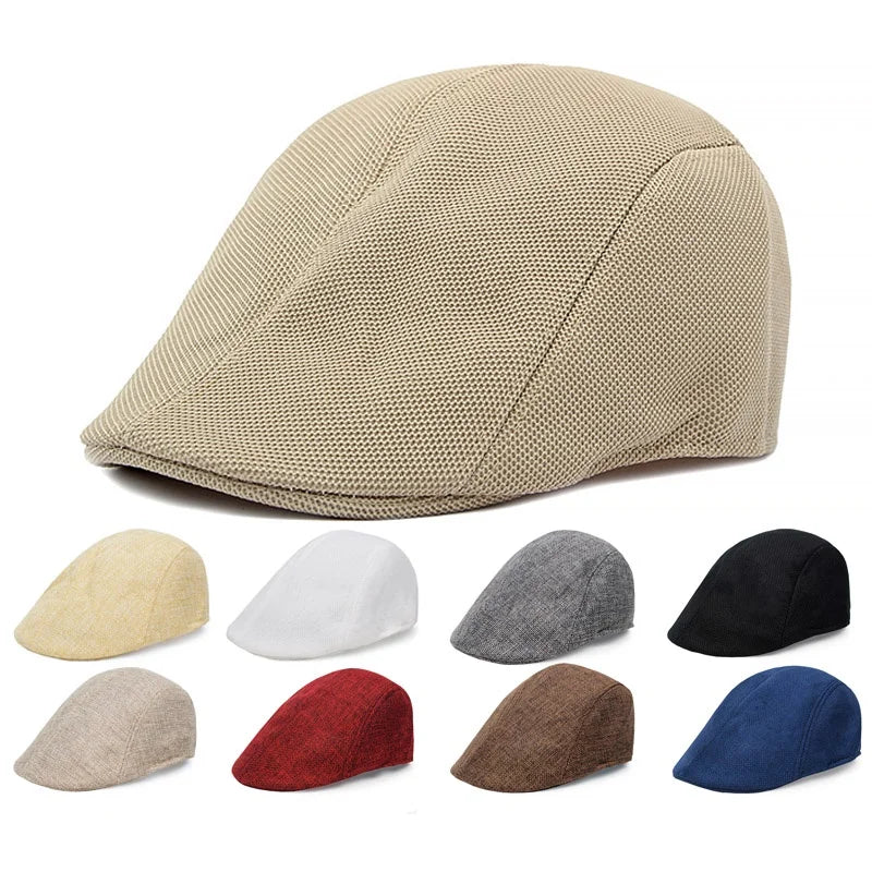 Cotton And Linen Solid Color Thin Beret Sports Hat Fashion Hat Breathable Hat
