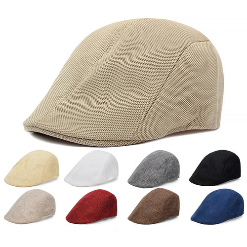 Cotton And Linen Solid Color Thin Beret Sports Hat Fashion Hat Breathable Hat