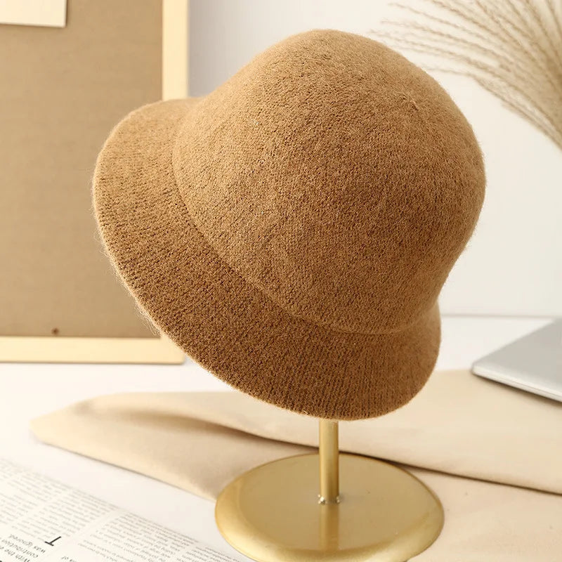 Wool Warm Winter Bucket Hats For Women
