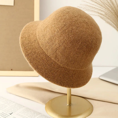 Wool Warm Winter Bucket Hats For Women