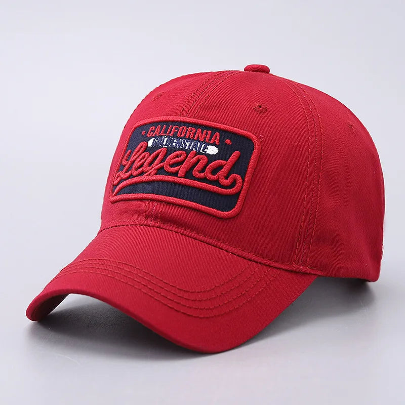 3D Letter Embroidered Baseball Cap, All Cotton Legend Washed Curved Brim Hat