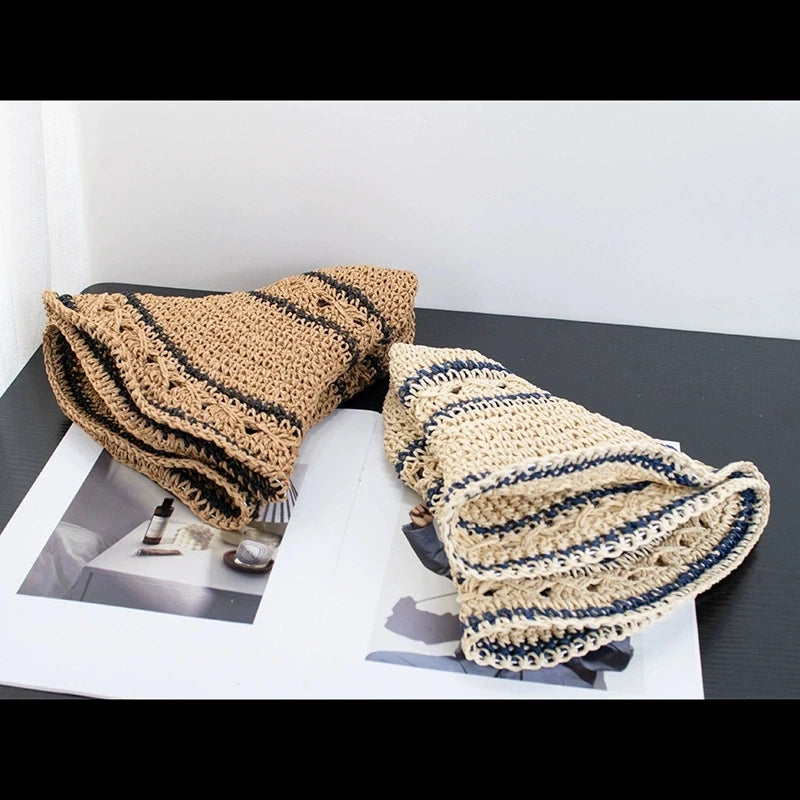 Foldable Woven Sunshade Straw Hat Beach Vacation