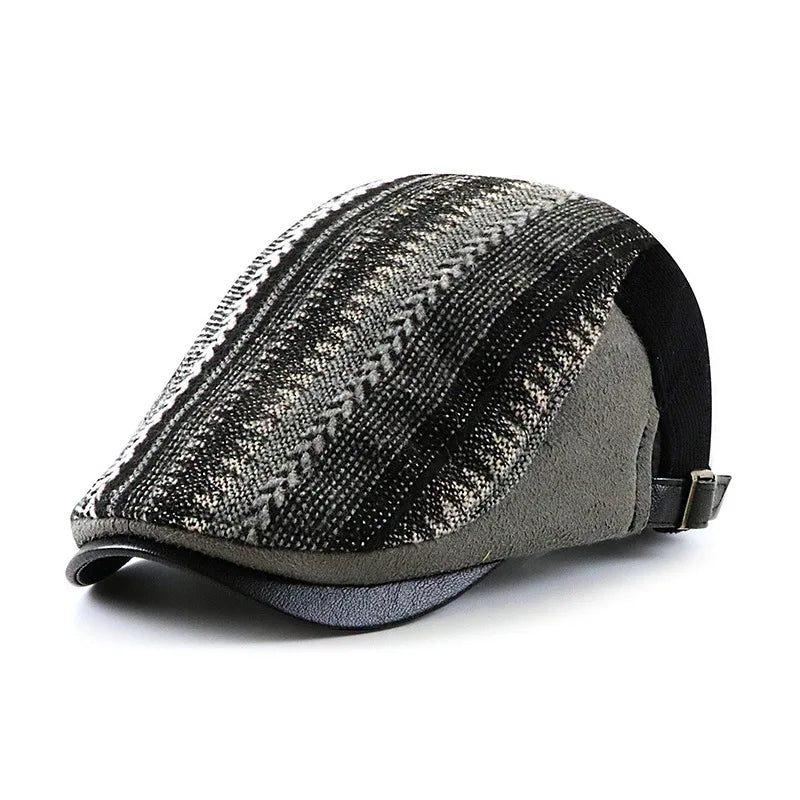 Adjustable Newsboy Hats For Men Flat Cap Male Irish Cabbie Gatsby Tweed Ivy Berets
