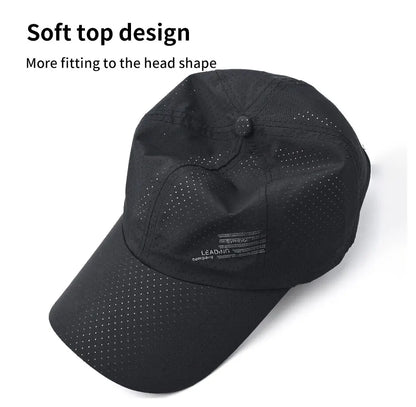 Quick Dry Baseball Cap Outdoor Sports Mesh Breathable Hat Portable Hiking Fishing Sunbonnet Golf Adjustable Cap