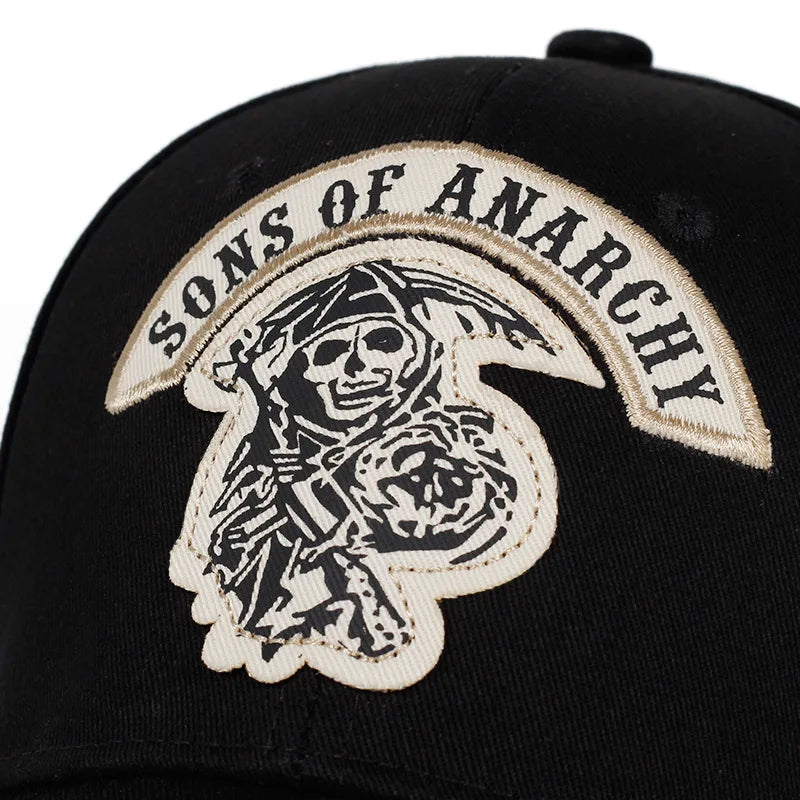 High Quality Men's Baseball Cap Embroidered Skull Snapback Hat