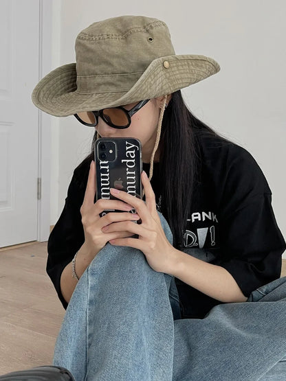 Adult Bucket Hat Fisherman Hat Summer Hiking Camping Hat