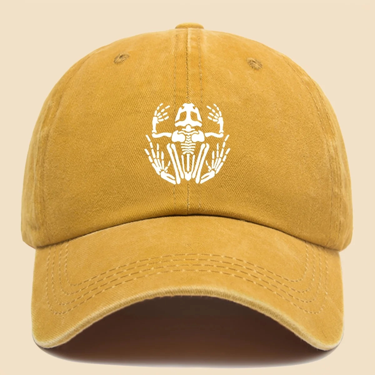 Skeleton Frog Printed Baseball Hat for Men and Women