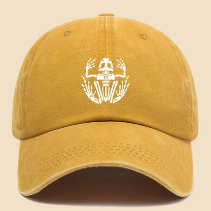 Skeleton Frog Printed Baseball Hat for Men and Women
