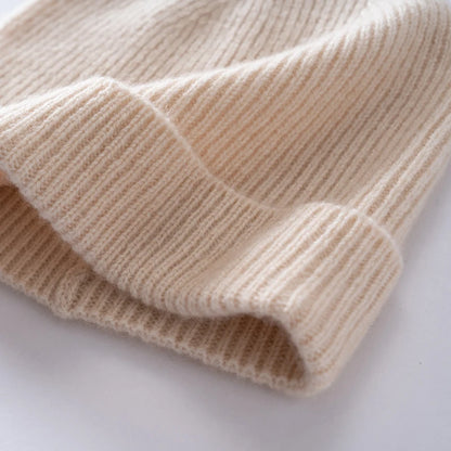 Korean Fashion Cashmere Hats Girls Boys Solid Color Outdoor Warm Caps Kids