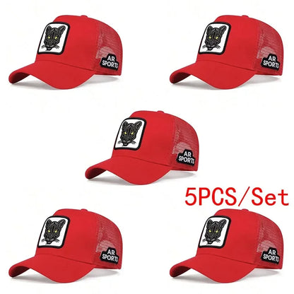 Unisex Panther Embroidery Baseball Net Caps Spring and Summer