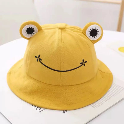 Cute Frog Bucket Hat, Yellow Cartoon Animal Ear Sun Hat