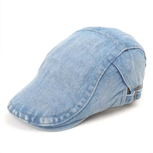 Korean Style Denim Beret Hat For Women Men Vintage