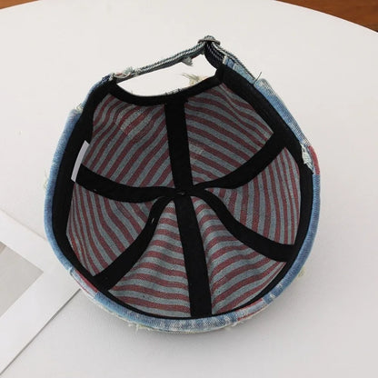 Broken Denim Docker Cap Cotton