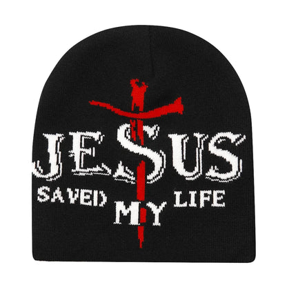 Y2K Letter Knitted Winter Autumn Beanie Cap Men Women