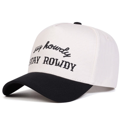 Unisex Stay Rowdy Letter Embroidery Baseball Caps Spring and Autumn