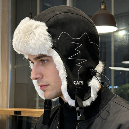 Winter Plush Lined Ushanka Hat For Men Women Windproof Cold Weather Outdoor