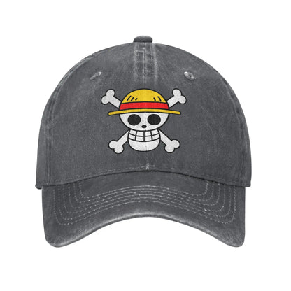 Ones Pieces Baseball Caps Retro Distressed Washed Snapback Hat