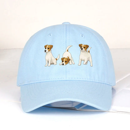 Adorable Jack Russell Terrier Trio Print Baseball Cap