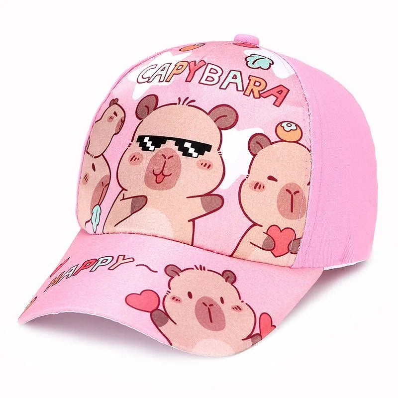 Children's Cartoon Capybara Printed Cap Boys Girls Baseball Cap