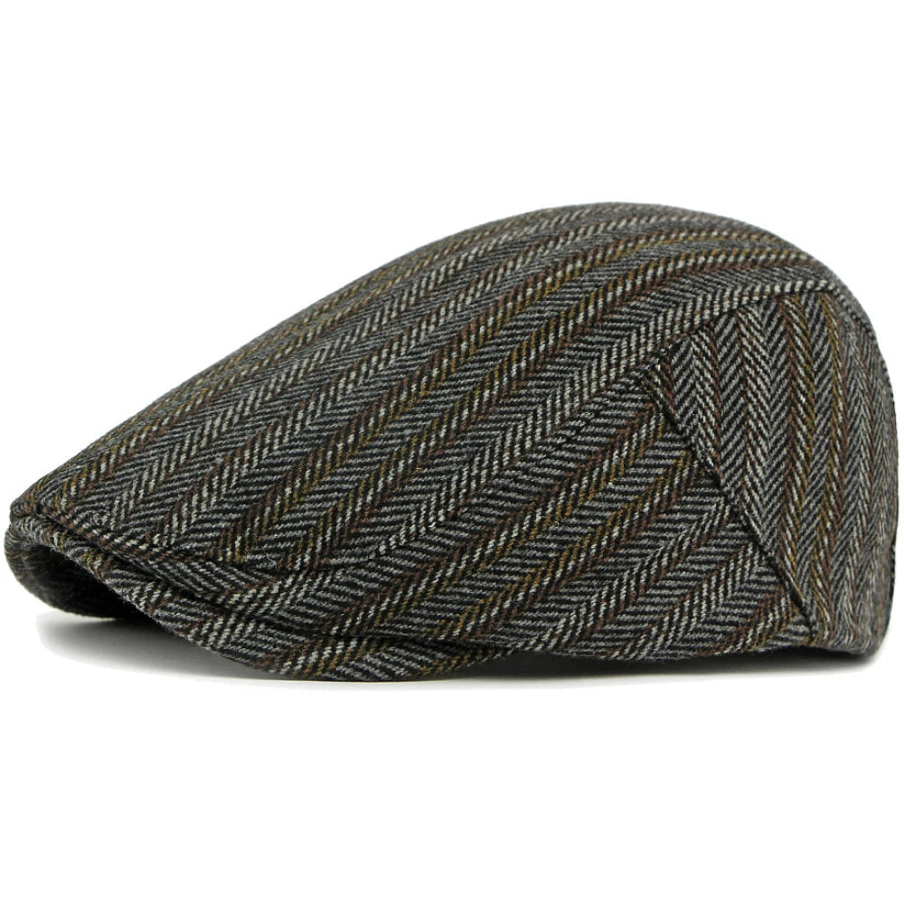 Men Berets Women Retro Striped Artist Painter Wool Beret Hat