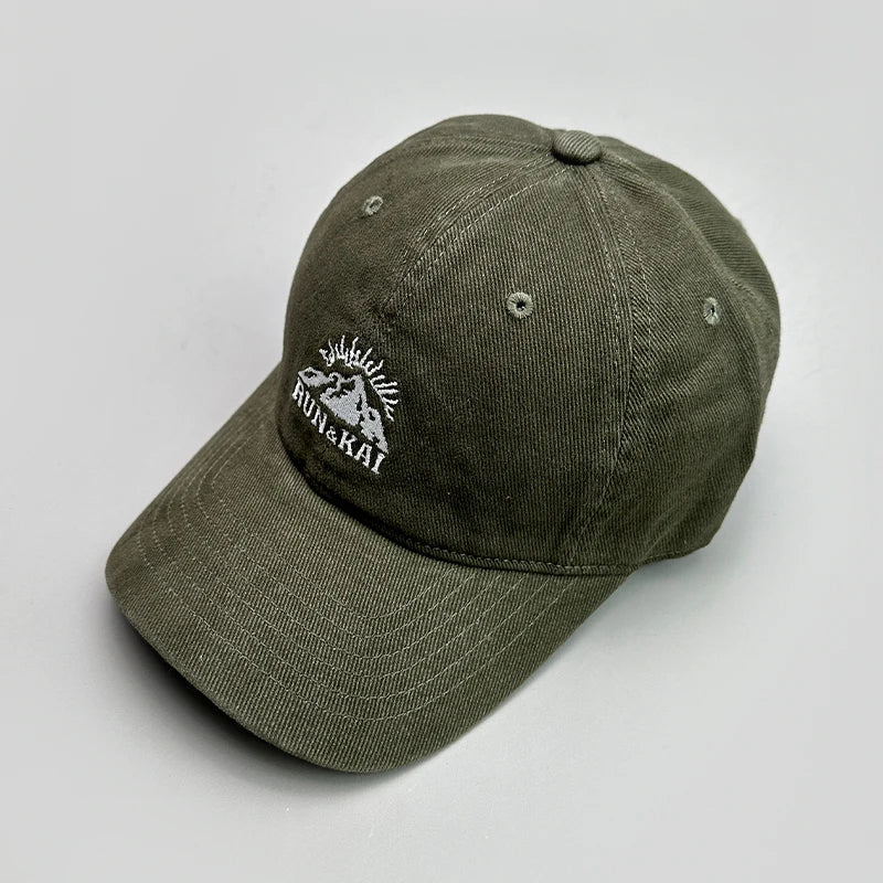Korean Retro Mountain Embroidery Snapback Caps New Sunshade Baseball Hats Breathable Versatile Fashion