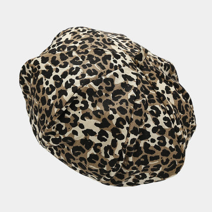 Newsboy Caps Fashion Women Leopard Print Octagonal Hat