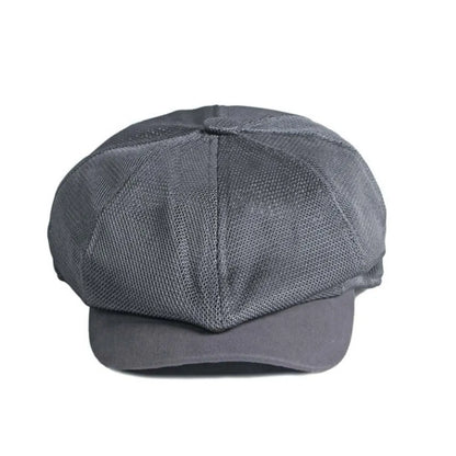 Solid Color Mesh British Beret Hollow-Out