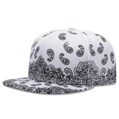 Fashion West Coast Cashew Flower Printing Snapback Cap Outdoor Sun Men Woman