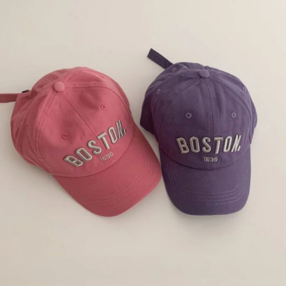 Solid Letter Kids Baseball Cap Embroidery Children Girls Boys Sun Hat