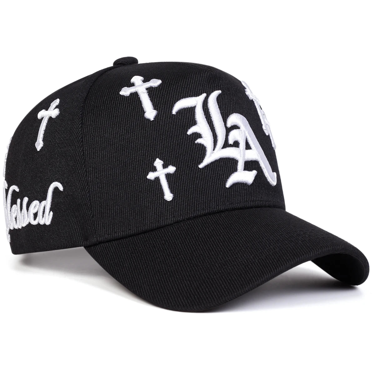 Unisex Gothic LA Cross Embroidery Baseball Caps Spring Autumn Outdoor