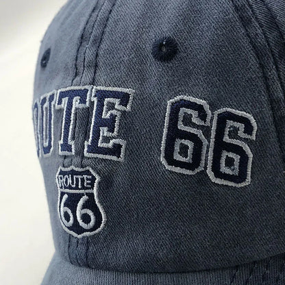 Summer New Pure Cotton Distressed Washed Baseball Cap Highway Embroidered Duckbill Cap Sunshade Hat