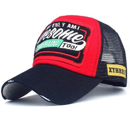 Spring And Summer Mesh Embroidery Letter Awesome Baseball Cap Women's