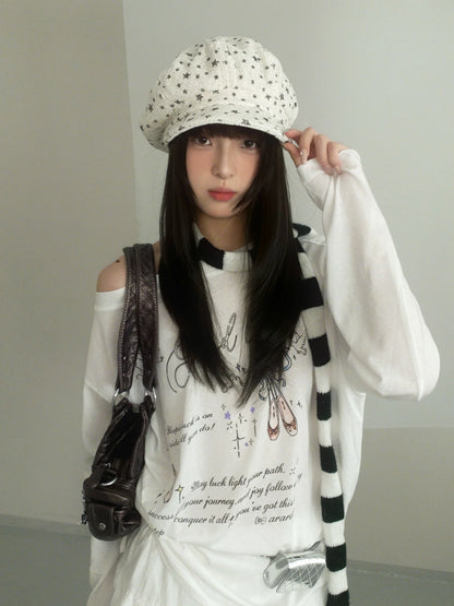 Retro Literary Style Star Beret For Women With An Octagonal Shape