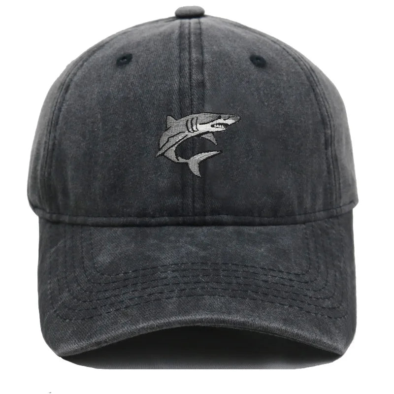 Shark Embroidery Design Baseball Cap