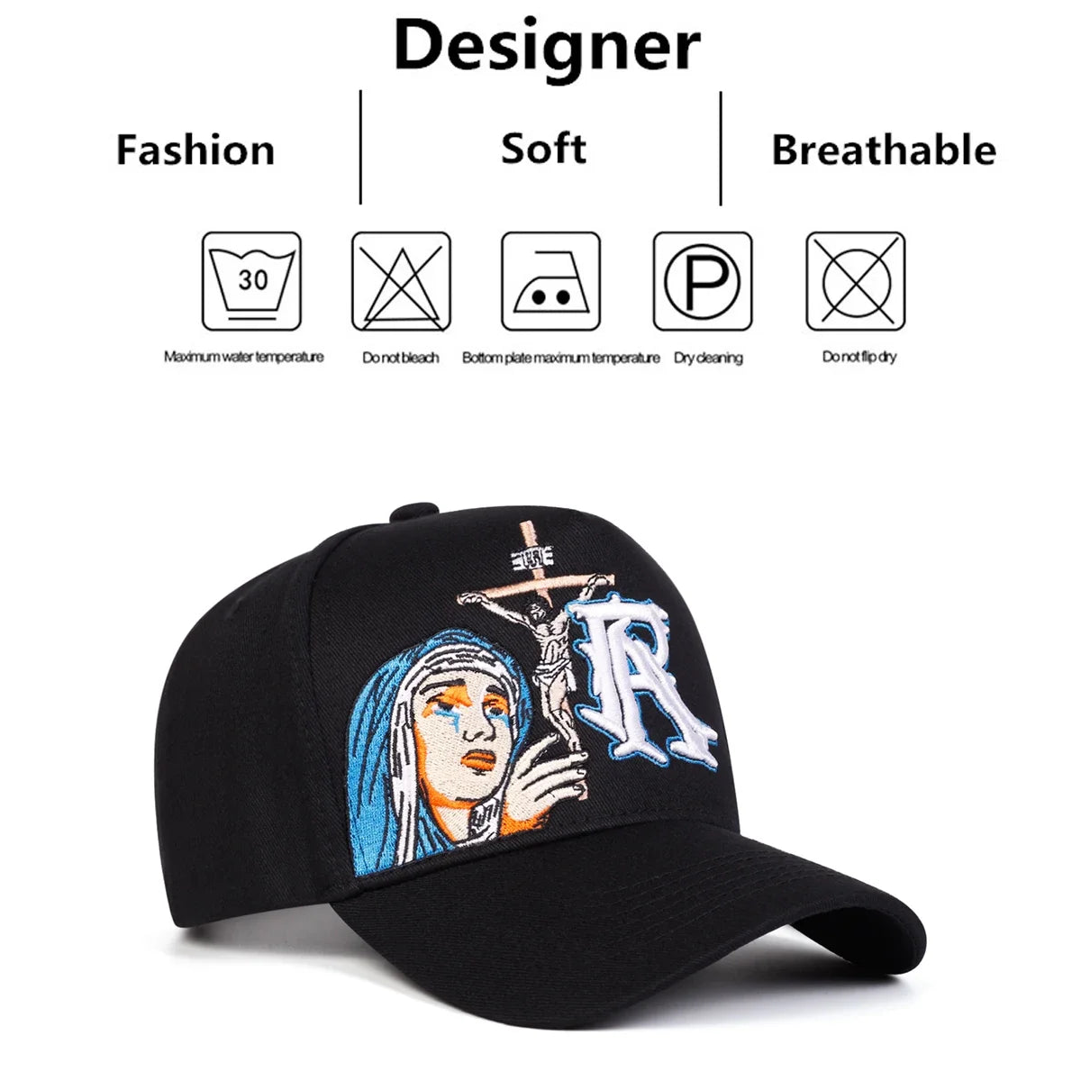 Unisex R Prayer Embroidery Baseball Caps Spring Autumn