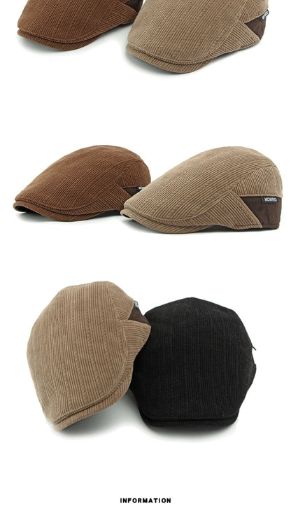 Berets Autumn Winter Hat Caps For Men Women Fleece Lined Corduroy Beret Hat