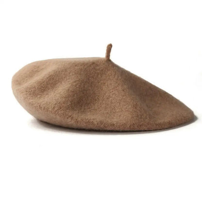Multi-Color Wool Thick Berets Winter Autumn Artist French Retro Plain Painter Hat