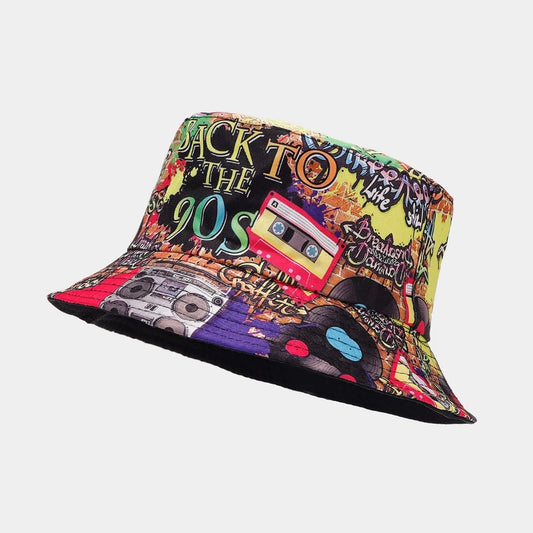 Summer Vintage 80 90 Party Graffiti Bucket Hat Men Women