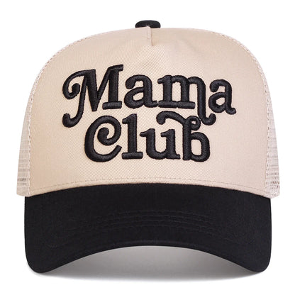 Unisex Mama Club Letter Embroidery Baseball Net Caps Spring and Summer