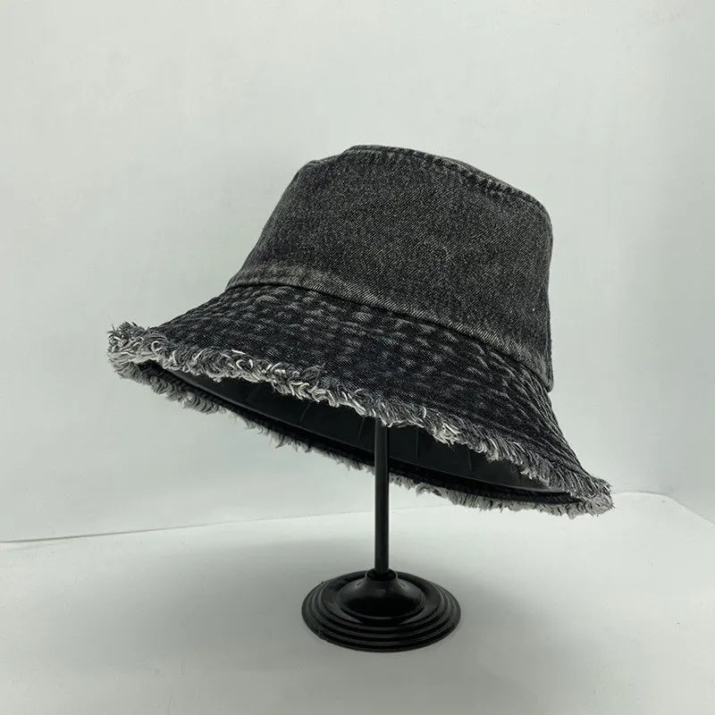 Women Fashion Retro Denim Washed Fisherman Cap