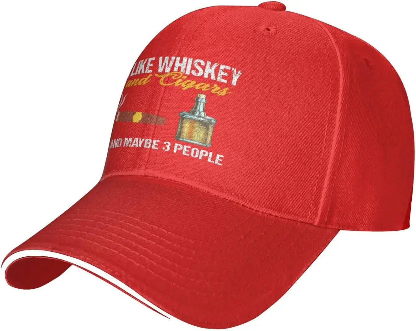 I Like Whiskey and Cigars and Maybe 3 People Baseball Cap