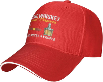 I Like Whiskey and Cigars and Maybe 3 People Baseball Cap